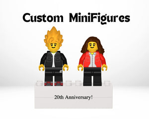 Custom Couple MiniFigures Set with Engraved Base & Display Box | Personalized Minifig Couple Set - AwwwShop